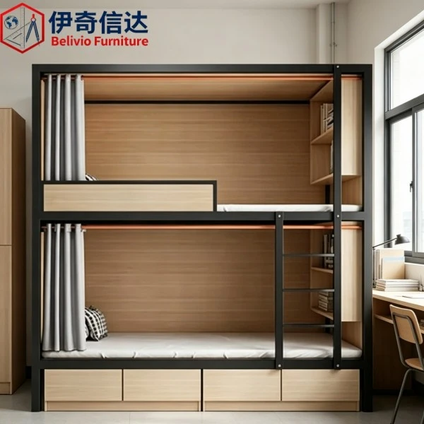 Fancy Double Bed - Integrated Dormitory Bunk with Study Desk