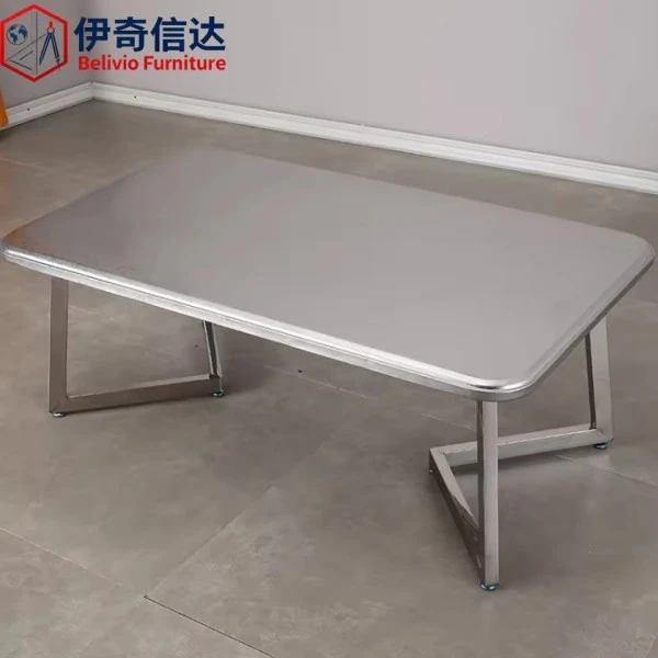 Low Stainless Steel Table - Isolated Full View