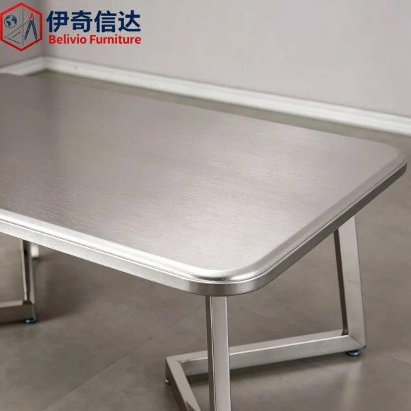 Low Stainless Steel Table - Detail Close-up