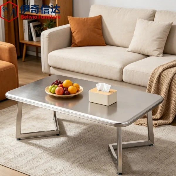 Low Stainless Steel Table - Fruit Placement View