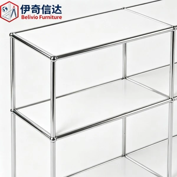 Modular Bookshelves and Cabinets - Metal Frame Detail