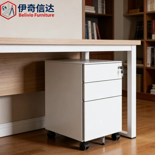 Movable File Cabinet - Under Desk View
