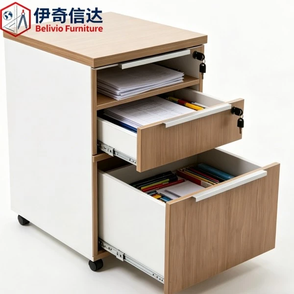 Office Mobile Pedestal - Open Drawer Showcase