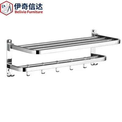 Stainless Steel Shelf with Hooks