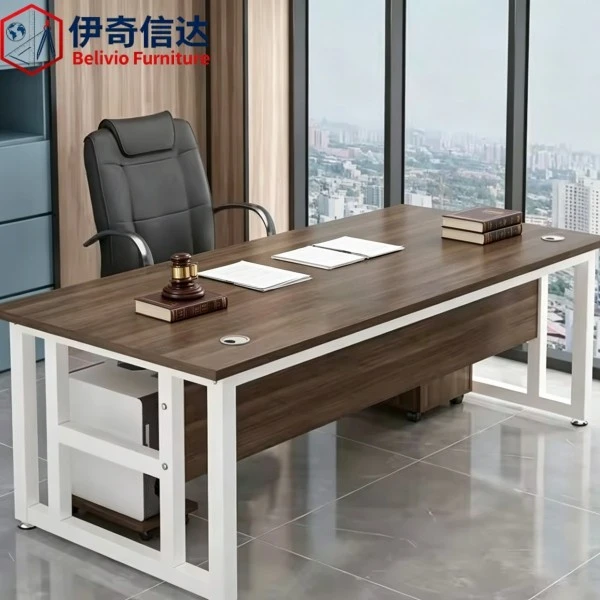Solid Wood Simple Desk - Executive Office Scene