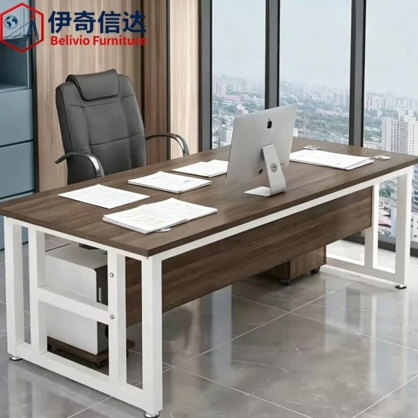 Solid Wood Simple Desk - Document Placement View