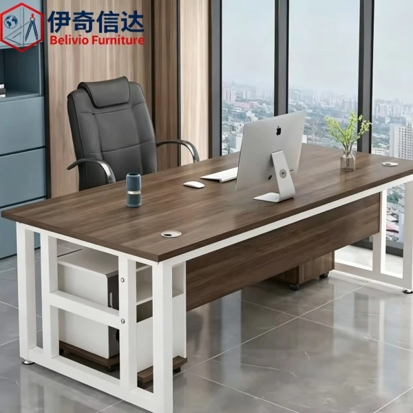 Solid Wood Simple Desk - Minimalist Office View