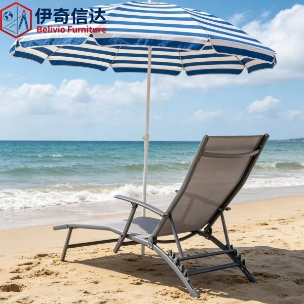 Stainless Steel Beach Chair - Seaside Beach Scene