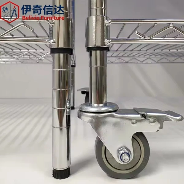 Stainless Steel Mobile Shelving - Caster Detail Close-up