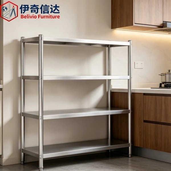 Stainless Steel Pantry Shelves - Kitchen Corner Scene