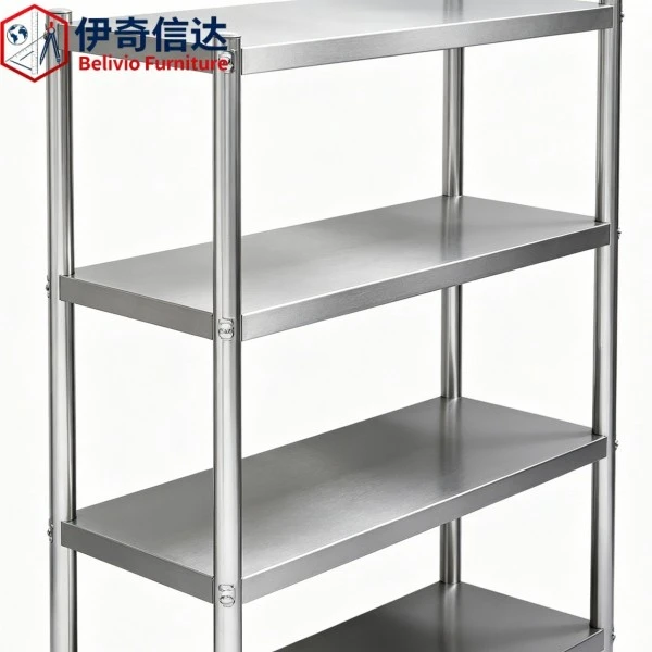 Stainless Steel Pantry Shelves - Side Structure Close-up