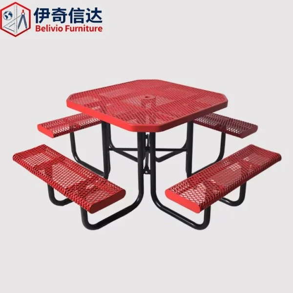 Stainless Steel Picnic Table - Isolated Full View