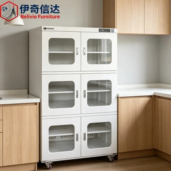 Stainless Steel Storage Cabinet with Wheels - Kitchen Scene