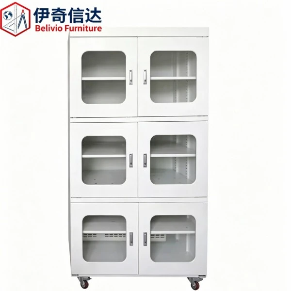 Stainless Steel Storage Cabinet with Wheels - Isolated Full View